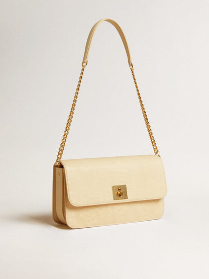 Gioia Bag in vanilla-colored sheepskin leather with gold details - Golden Goose Women