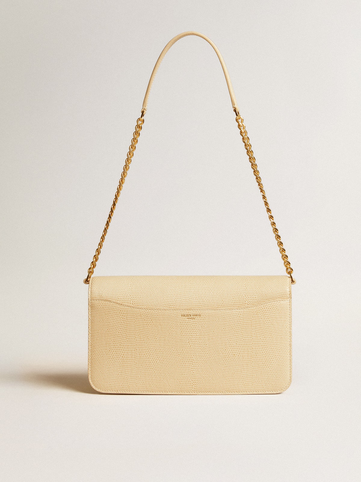 Gioia Bag in vanilla-colored sheepskin leather with gold details - Golden Goose Women