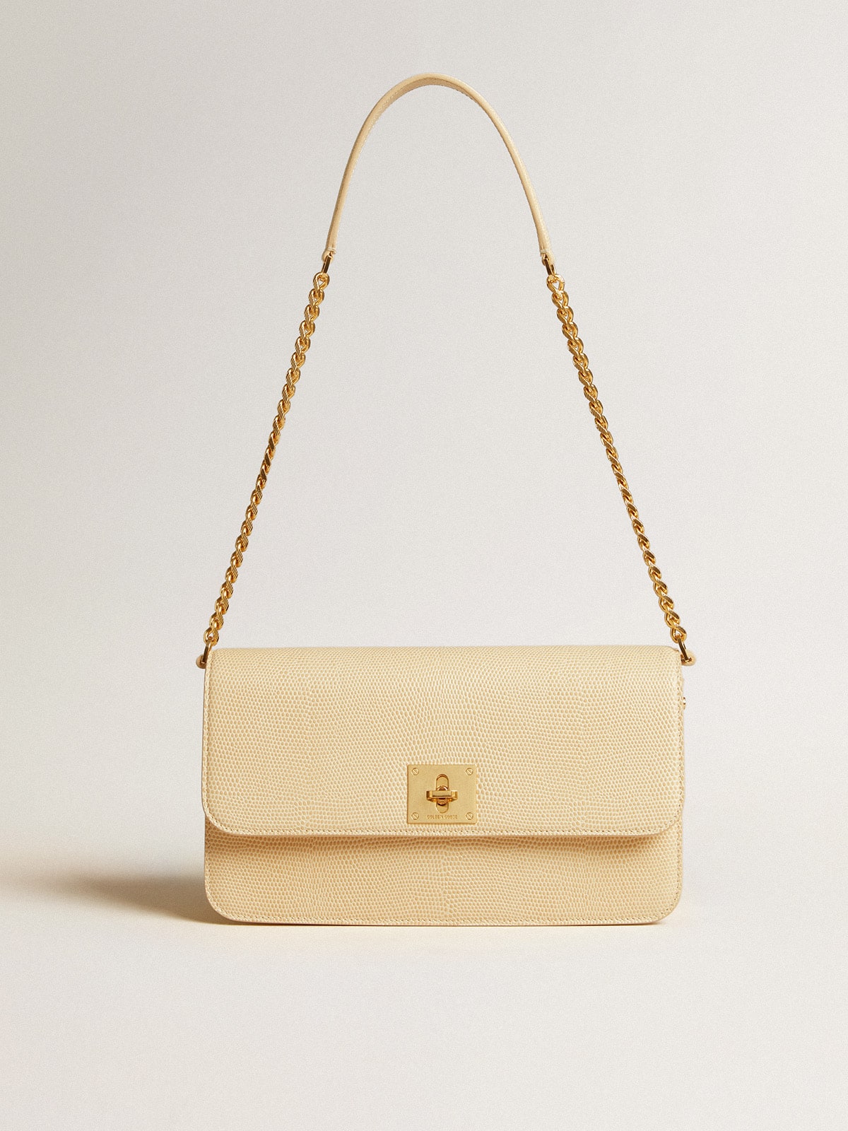 Gioia Bag in vanilla-colored sheepskin leather with gold details - Golden Goose Women