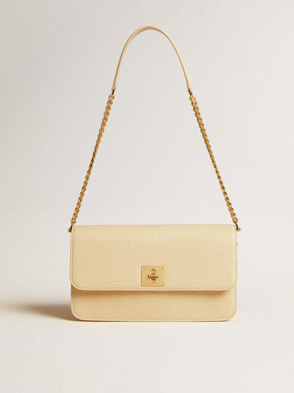 Gioia Bag in vanilla-colored sheepskin leather with gold details - Golden Goose Women