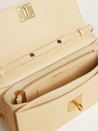 Gioia Bag in vanilla-colored sheepskin leather with gold details - Golden Goose Women