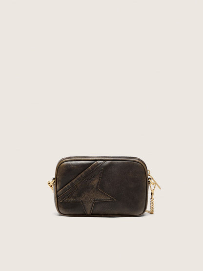 Mini Star Bag in distressed dark-brown leather with tone-on-tone star - Golden Goose Women