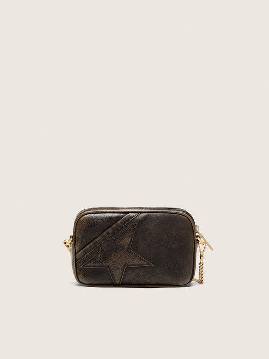 Mini Star Bag in distressed dark-brown leather with tone-on-tone star - Golden Goose Women