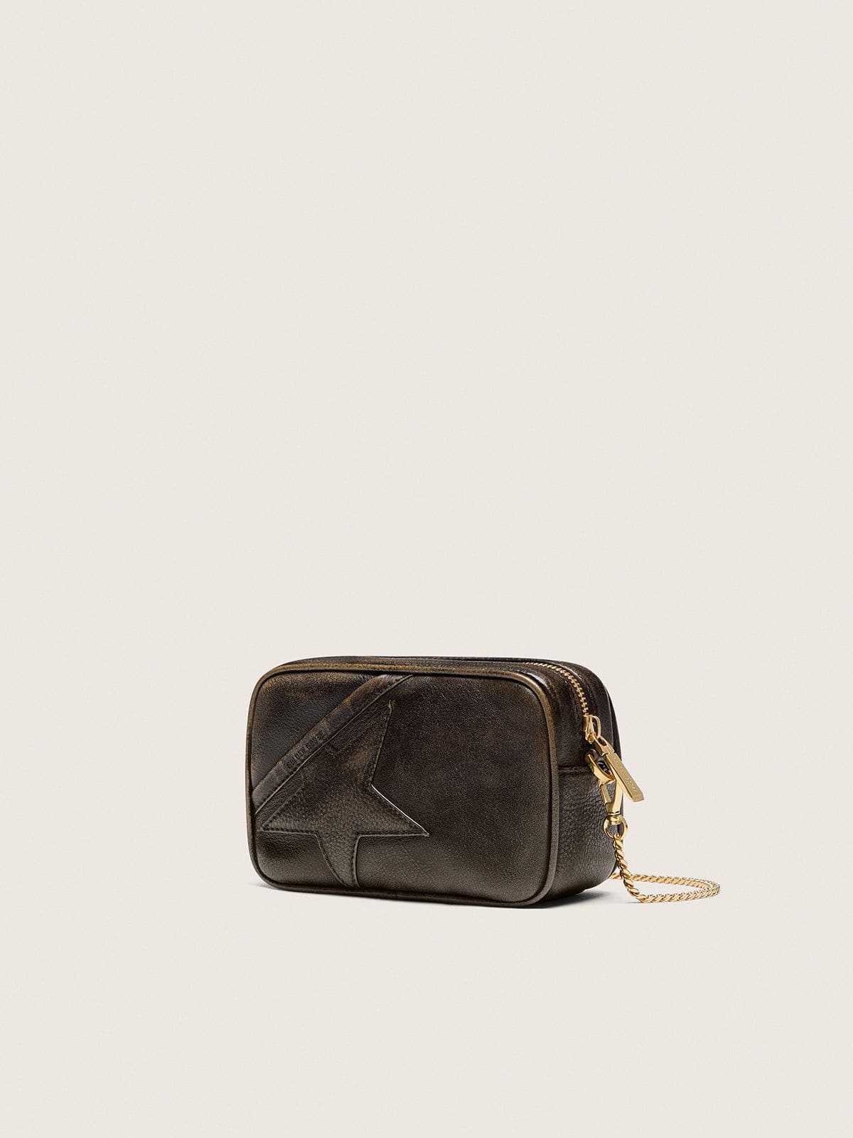 Mini Star Bag in distressed dark-brown leather with tone-on-tone star - Golden Goose Women
