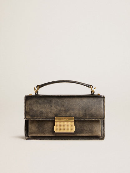 Small Venezia Bag in black distressed leather with gold details - Golden Goose Women