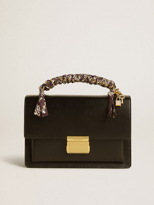 Venezia Bag in black boarded leather with scarf and double charm - Golden Goose Women