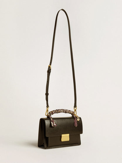 Venezia Bag in black boarded leather with scarf and double charm - Golden Goose Women