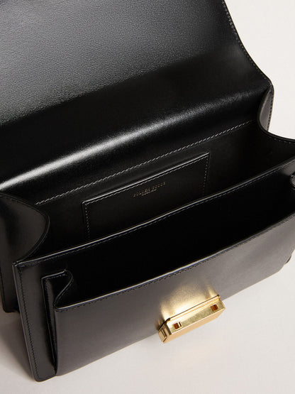 Venezia Bag in black boarded leather with scarf and double charm - Golden Goose Women