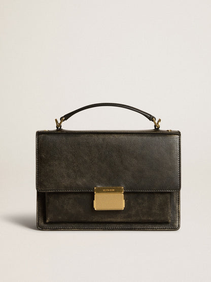 Venezia Bag in black distressed leather with gold details - Golden Goose Women