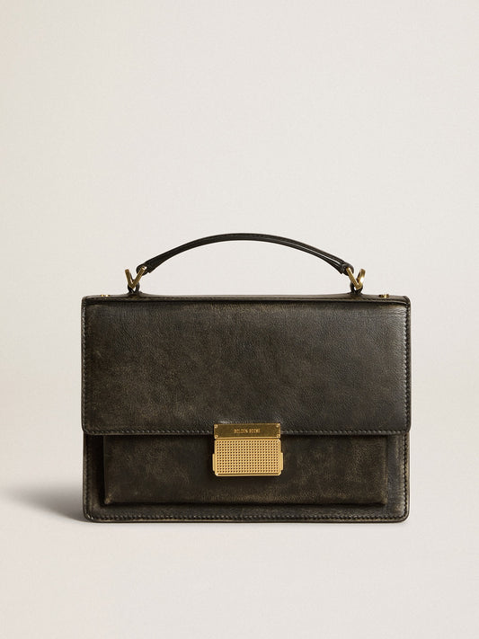 Venezia Bag in black distressed leather with gold details - Golden Goose Women