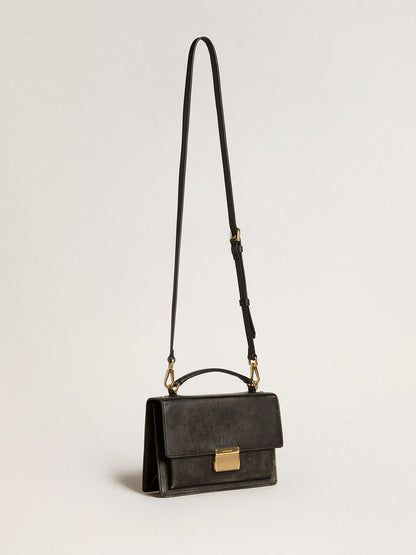 Venezia Bag in black distressed leather with gold details - Golden Goose Women