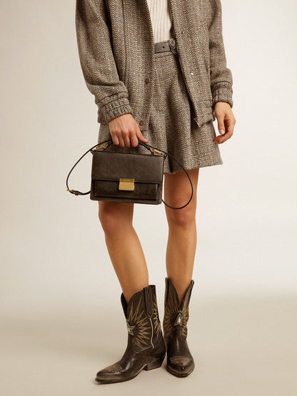 Venezia Bag in black distressed leather with gold details - Golden Goose Women