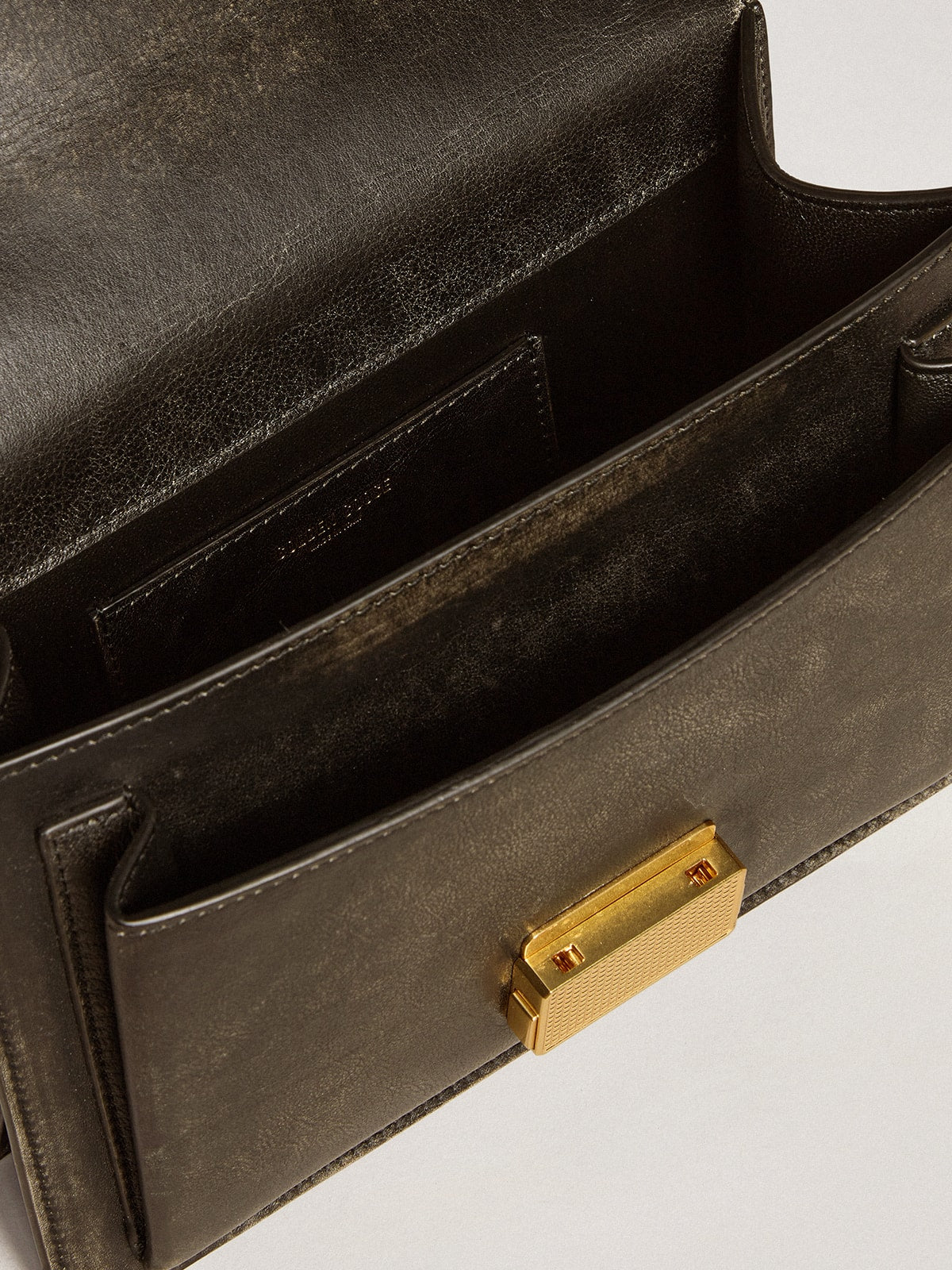 Venezia Bag in black distressed leather with gold details - Golden Goose Women