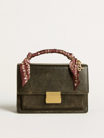 Venezia Bag in black distressed leather with gold details - Golden Goose Women