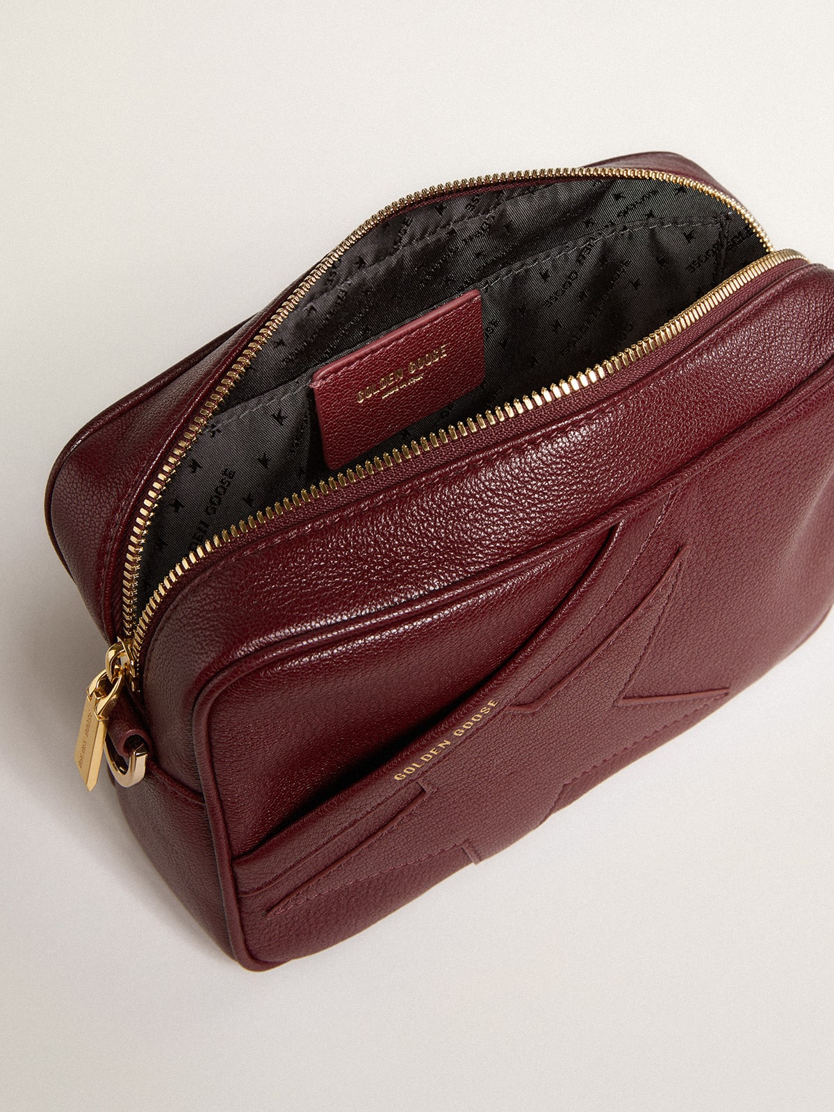 Star Bag in wine-red leather with tone-on-tone star - Golden Goose Women