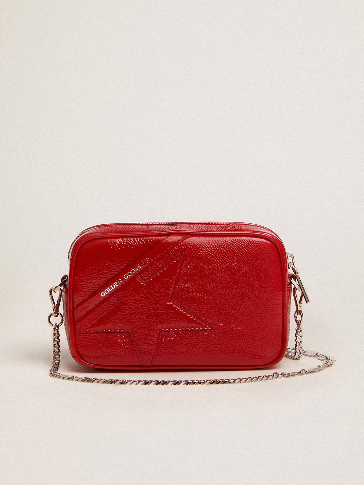 Women's Mini Star Bag in red painted leather with tone-on-tone star - Golden Goose Women