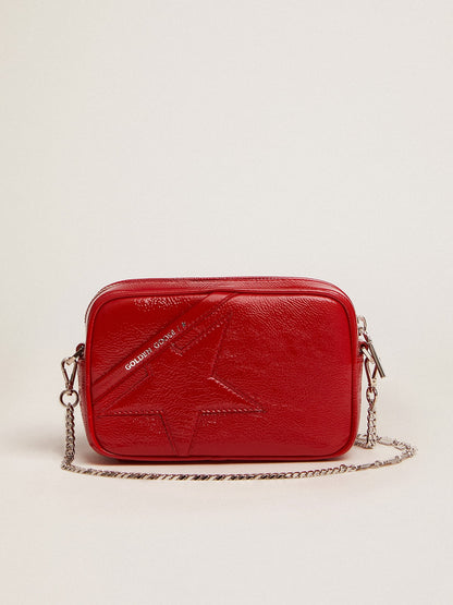 Women's Mini Star Bag in red painted leather with tone-on-tone star - Golden Goose Women
