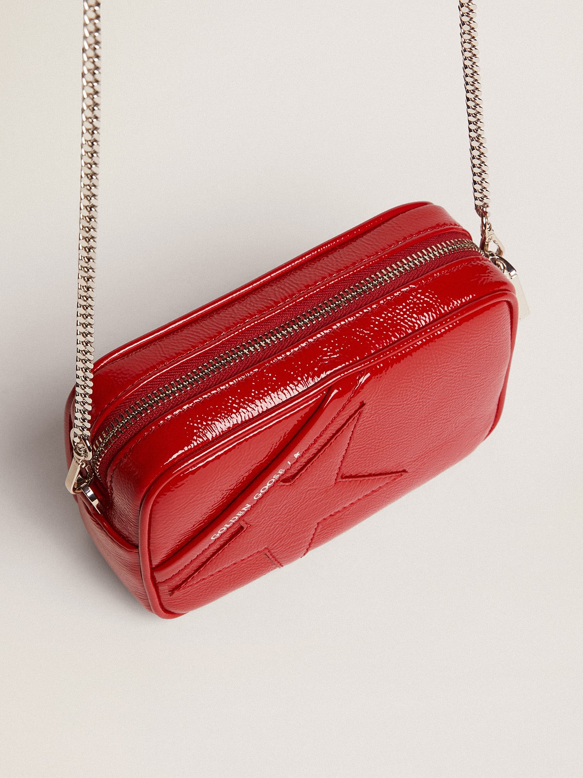 Women's Mini Star Bag in red painted leather with tone-on-tone star - Golden Goose Women
