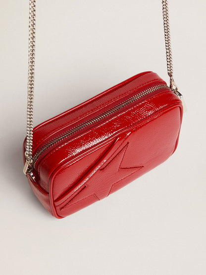 Women's Mini Star Bag in red painted leather with tone-on-tone star - Golden Goose Women