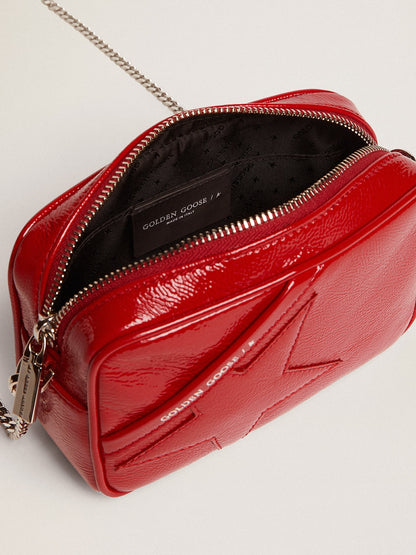Women's Mini Star Bag in red painted leather with tone-on-tone star - Golden Goose Women