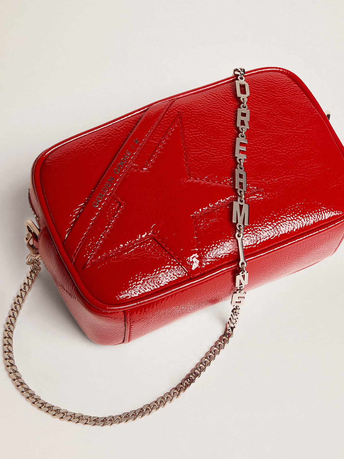 Women's Mini Star Bag in red painted leather with tone-on-tone star - Golden Goose Women