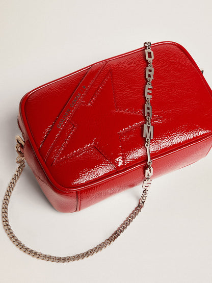 Women's Mini Star Bag in red painted leather with tone-on-tone star - Golden Goose Women