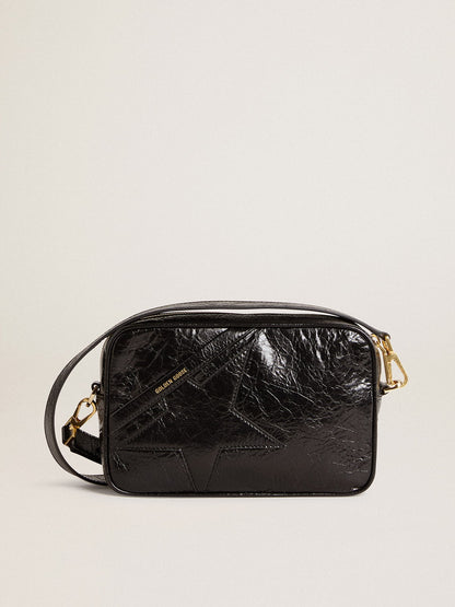 Star Bag in glossy black leather with tone-on-tone star - Golden Goose Women