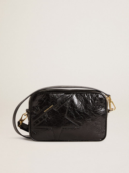 Star Bag in glossy black leather with tone-on-tone star - Golden Goose Women