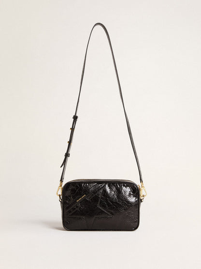 Star Bag in glossy black leather with tone-on-tone star - Golden Goose Women