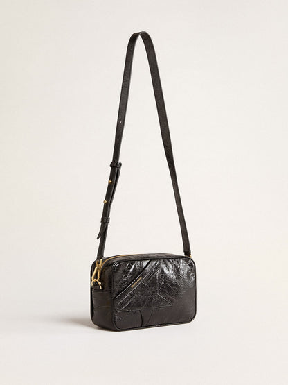 Star Bag in glossy black leather with tone-on-tone star - Golden Goose Women
