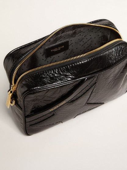 Star Bag in glossy black leather with tone-on-tone star - Golden Goose Women