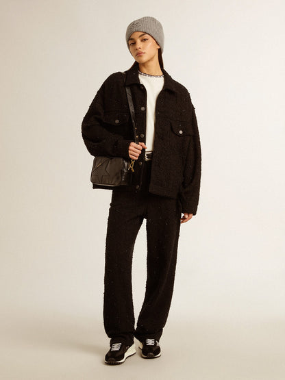 Star Bag in glossy black leather with tone-on-tone star - Golden Goose Women