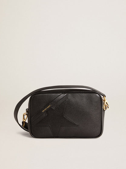 Star Bag in black leather with tone-on-tone star - Golden Goose Women