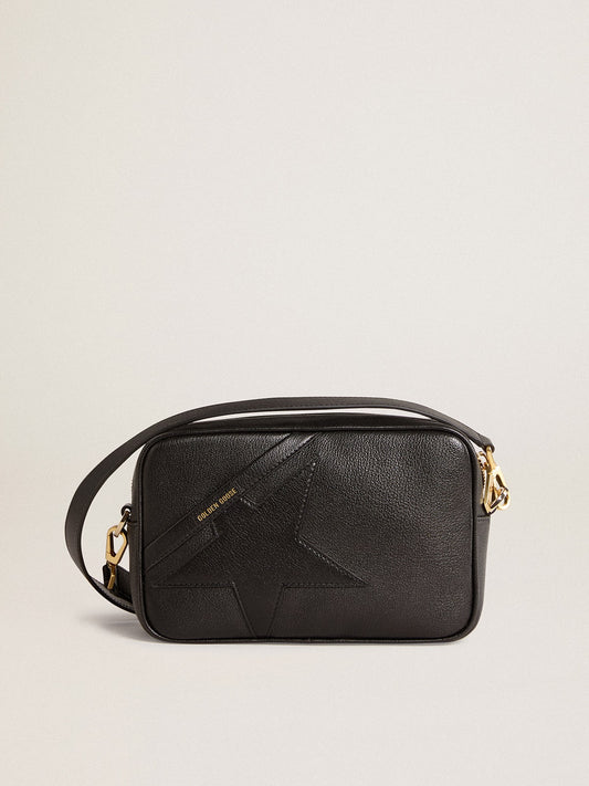 Star Bag in black leather with tone-on-tone star - Golden Goose Women