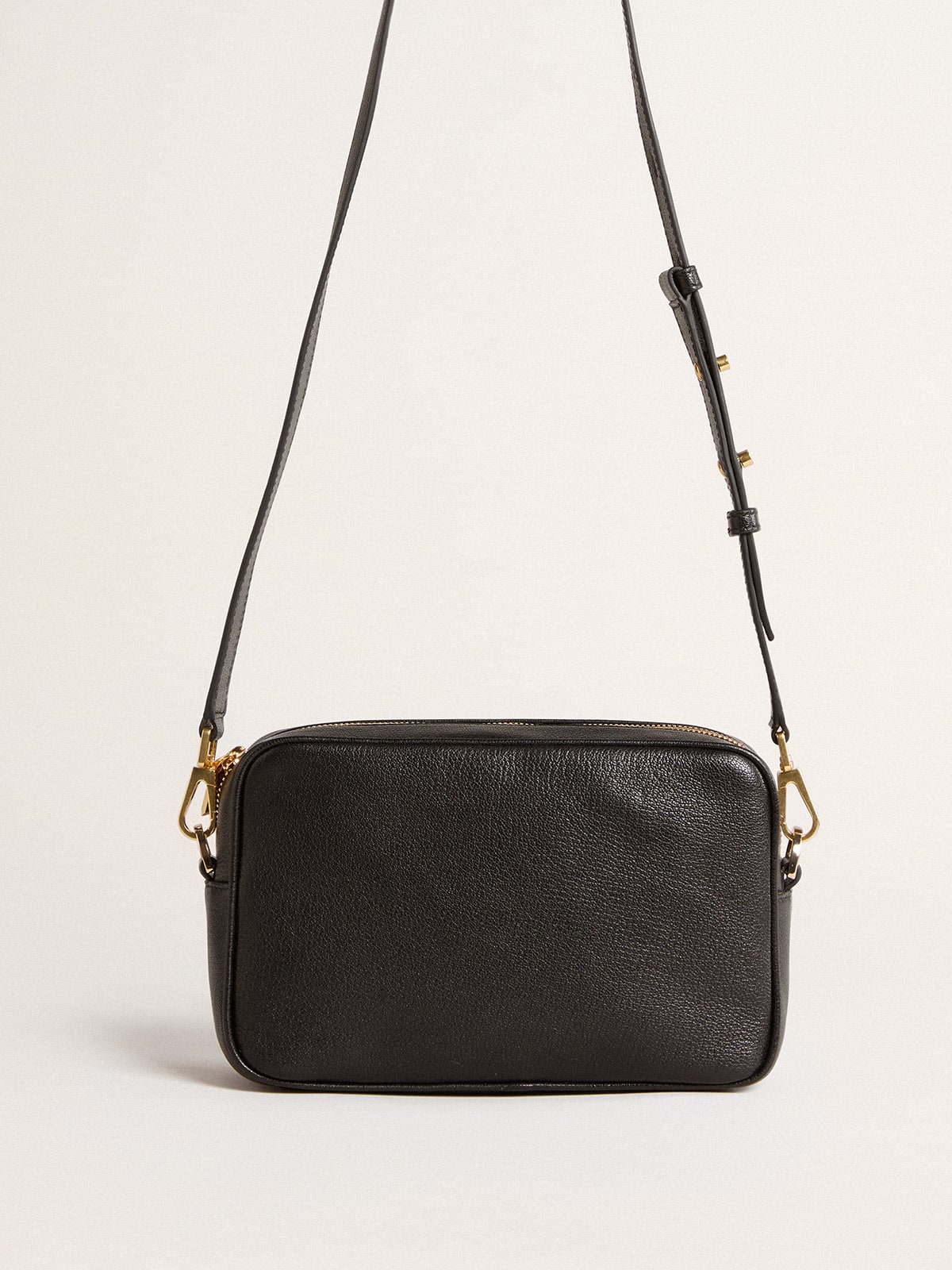 Star Bag in black leather with tone-on-tone star - Golden Goose Women