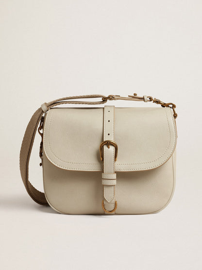 Medium Sally Bag in porcelain leather with buckle and contrasting shoulder strap - Golden Goose Women