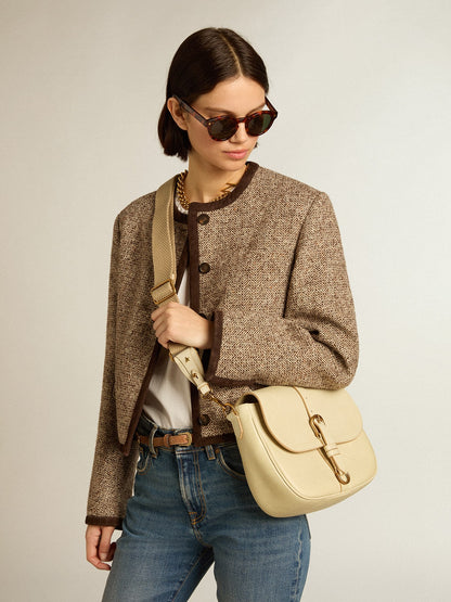 Medium Sally Bag in porcelain leather with buckle and contrasting shoulder strap - Golden Goose Women