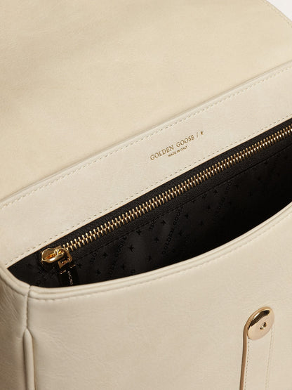 Medium Sally Bag in porcelain leather with buckle and contrasting shoulder strap - Golden Goose Women