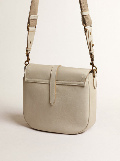 Medium Sally Bag in porcelain leather with buckle and contrasting shoulder strap - Golden Goose Women