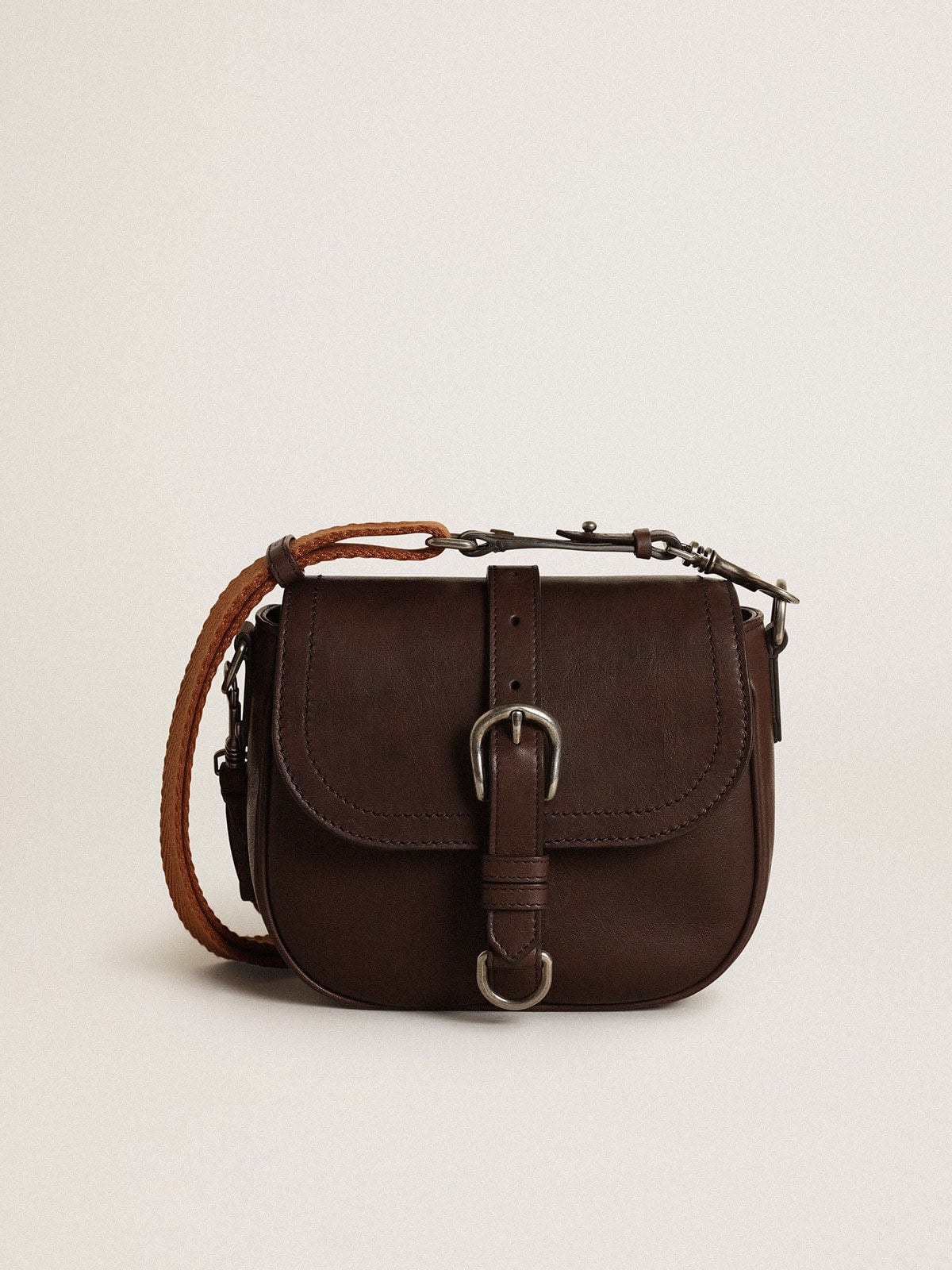Women's Francis Bag small in dark brown leather - Golden Goose Women