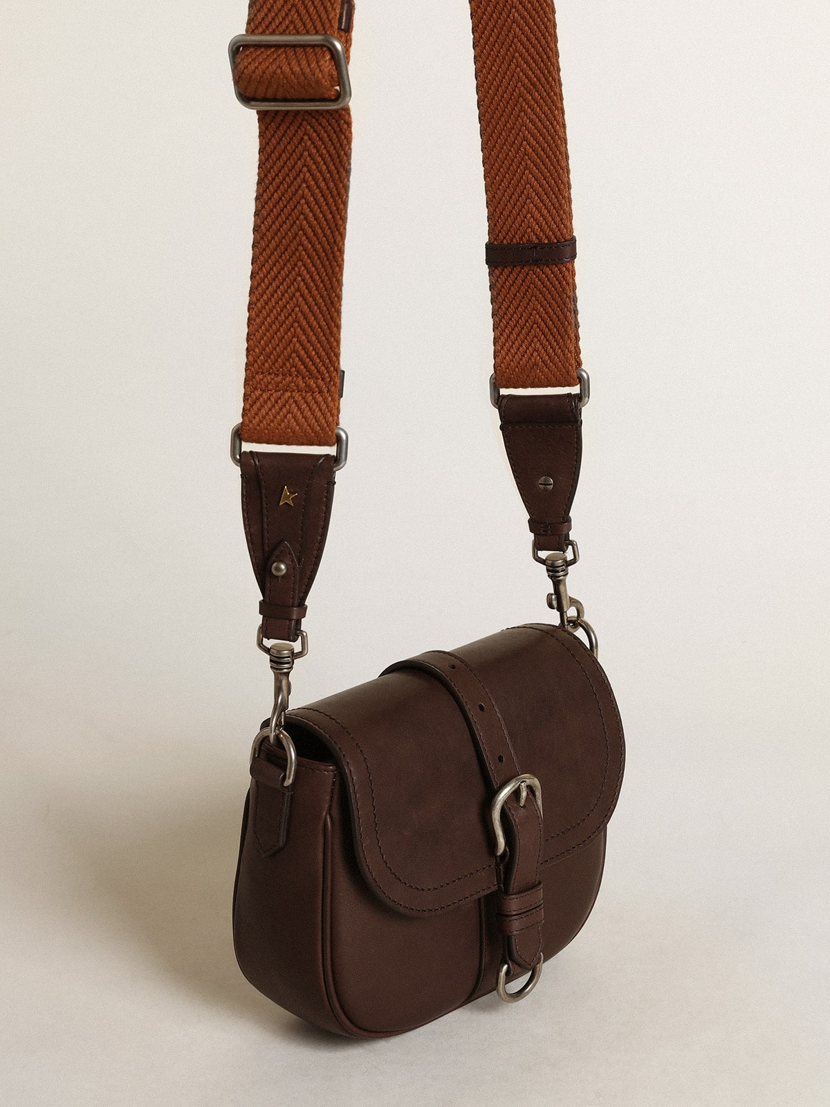 Women's Francis Bag small in dark brown leather - Golden Goose Women