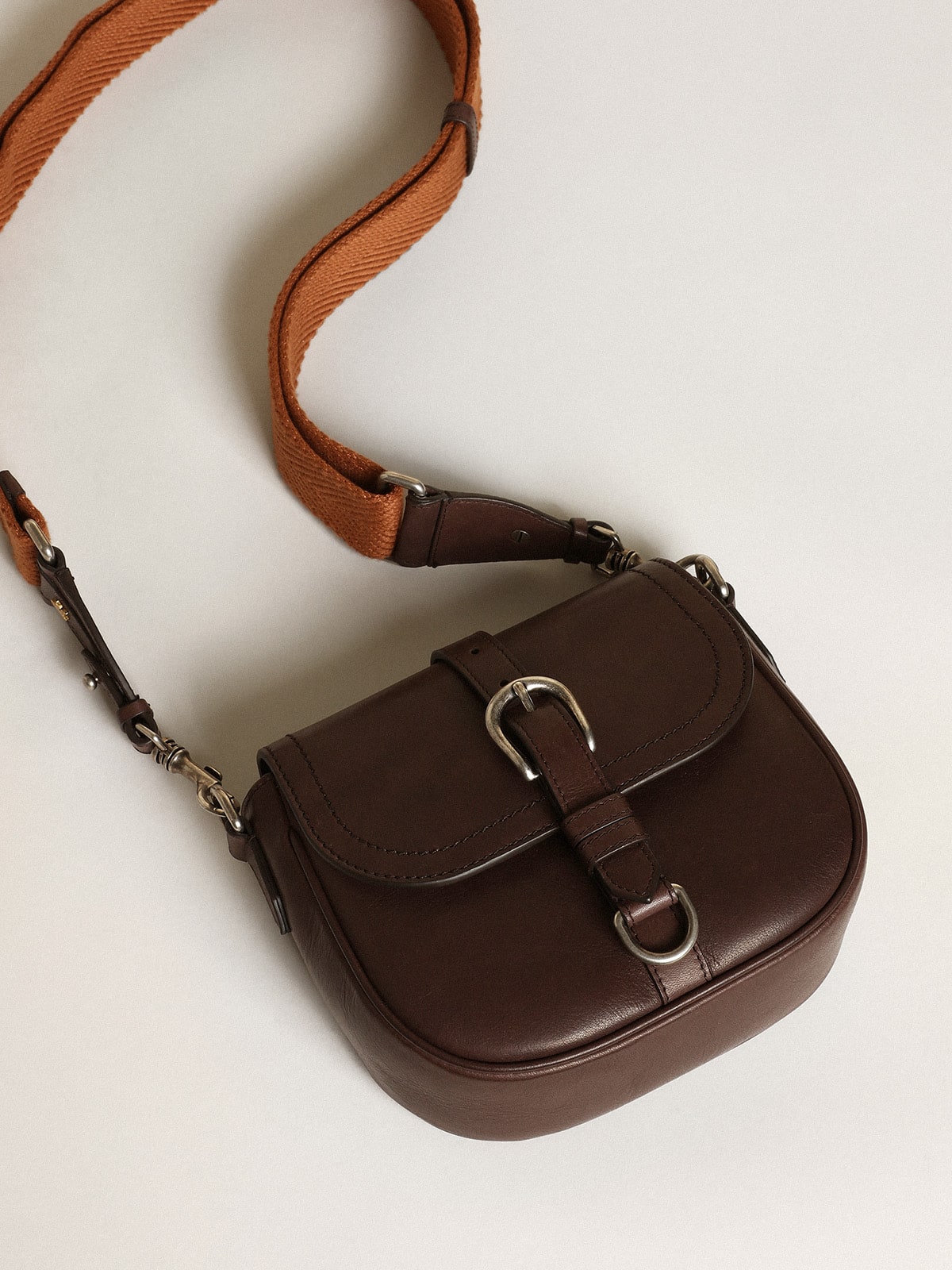 Women's Francis Bag small in dark brown leather - Golden Goose Women