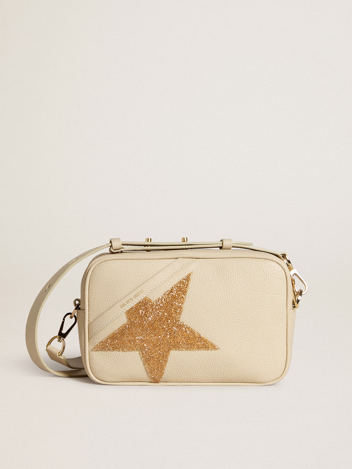 Star Bag in butter-colored hammered leather with Swarovski crystal star - Golden Goose Women