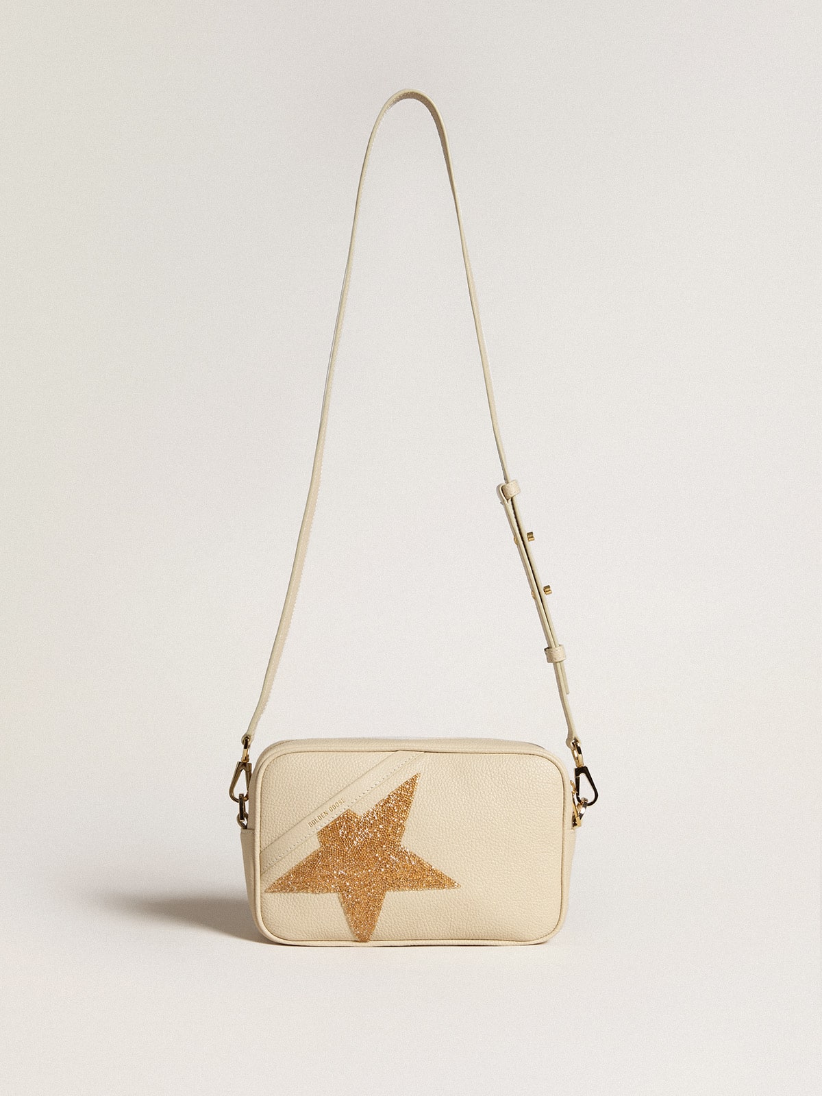 Star Bag in butter-colored hammered leather with Swarovski crystal star - Golden Goose Women