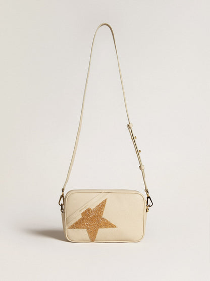 Star Bag in butter-colored hammered leather with Swarovski crystal star - Golden Goose Women