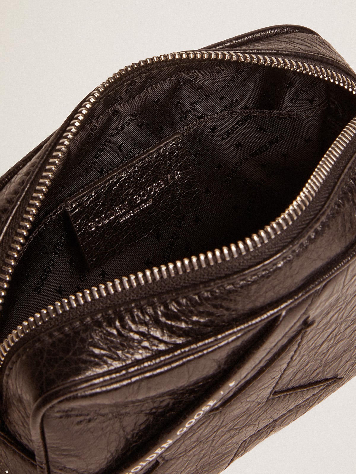 Women's Mini Star Bag in black glossy leather with tone-on-tone star - Golden Goose Women
