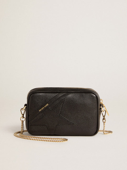 Mini Star Bag in black leather with tone-on-tone star - Golden Goose Women