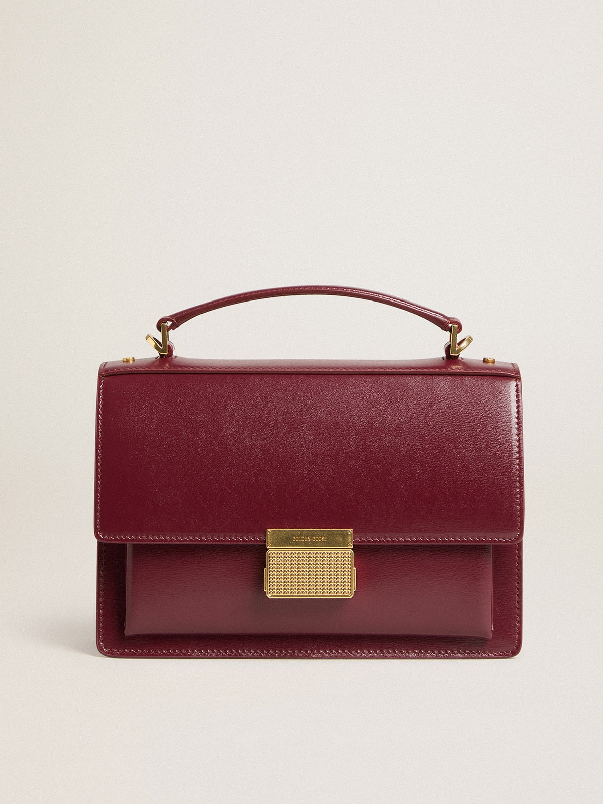Venezia Bag in burgundy boarded leather with gold details - Golden Goose Women