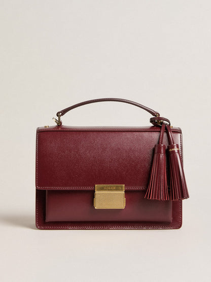 Venezia Bag in burgundy boarded leather with gold details - Golden Goose Women