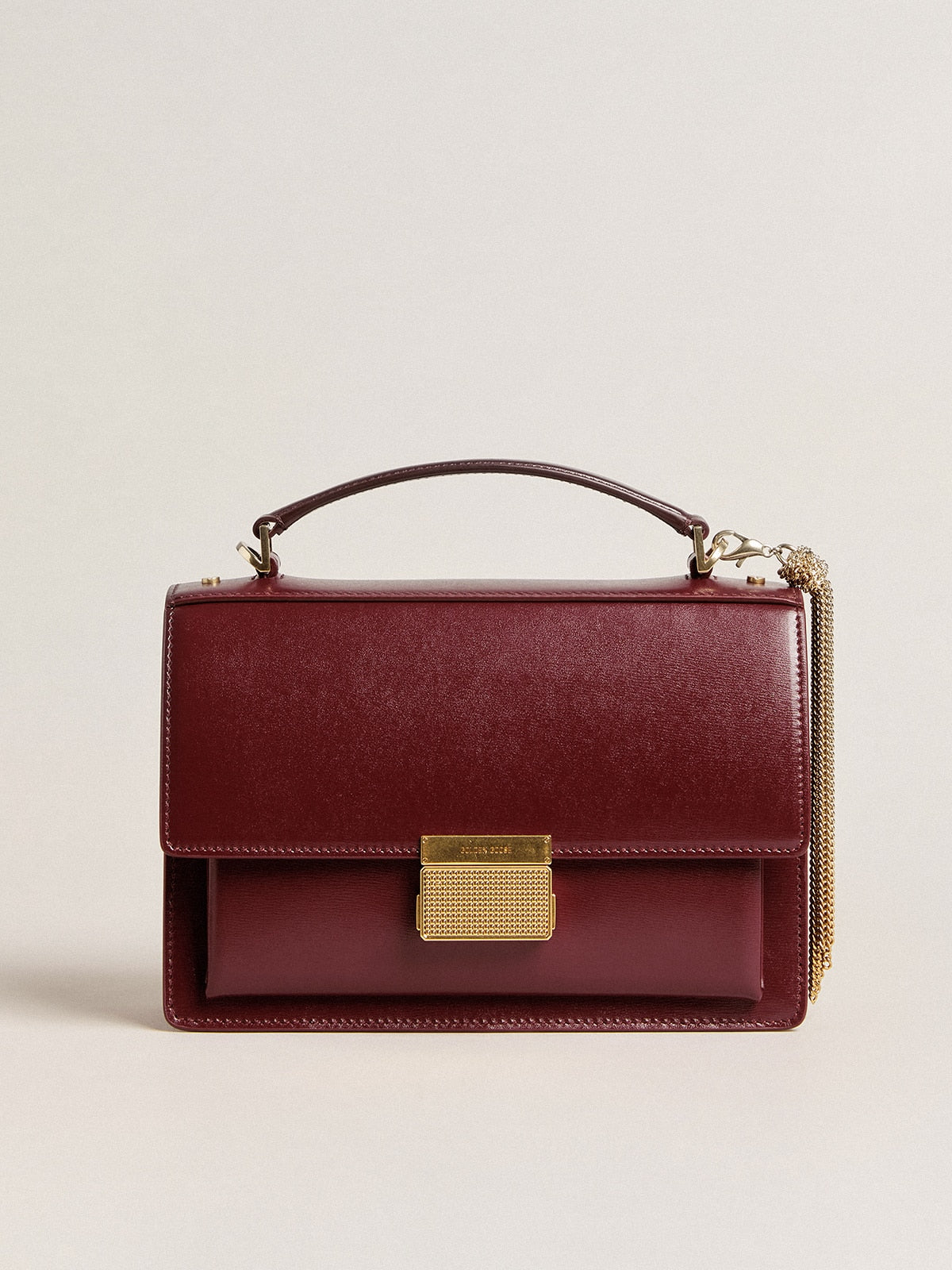 Venezia Bag in burgundy boarded leather with gold details - Golden Goose Women